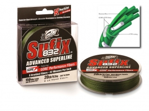 Шнур Sufix 832 Lo Vis 135m 0.48mm green