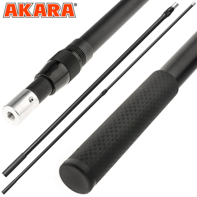 Фотография Ручка для подсачека Akara регулируемая длинна 200см черная