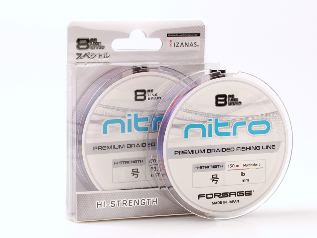 Фотография Шнур Forsage Nitro 8 Braid Hi Strength 150 m 5 Colors # 0.5