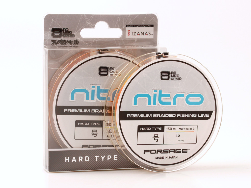 Фотография Шнур Forsage Nitro 8 Braid Hard Type 150 m 3 Colors # 1.0