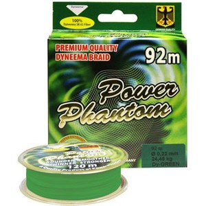 Фото Шнур Power Phantom 4x, 92м, зеленый, 0,20мм, 20,4кг