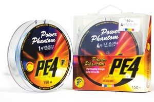 Фото Шнур Power Phantom PE4, 150м, 5 цветов #0,4, 0,1мм, 5,4кг