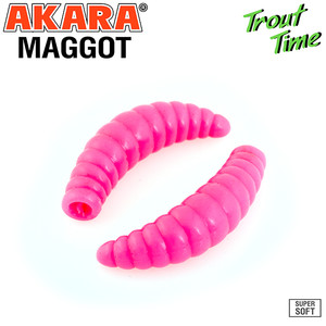 Фото Силиконовая приманка Akara Trout Time MAGGOT 1,3 Shrimp 420 (12 шт.)
