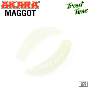Фото Силиконовая приманка Akara Trout Time MAGGOT 1,6 Garlic 02T (10 шт.)