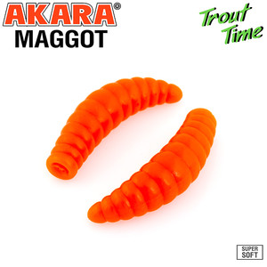 Фото Силиконовая приманка Akara Trout Time MAGGOT 1,6 Tu-Frutti 100 (10 шт.