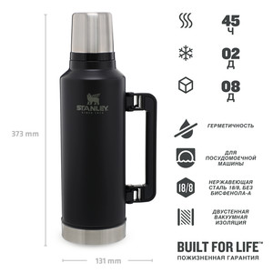 Фото Термос Stanley Classic 1.9 L Черный (10-07934-004)