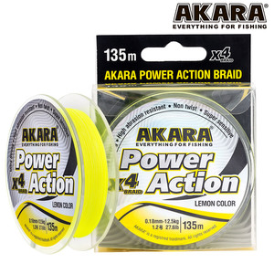 Фото Шнур Akara Power Action X-4 Yellow 135 м 0,10