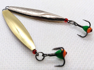 Фото Зимняя блесна окуневая Y-KT36 серебро-латунь