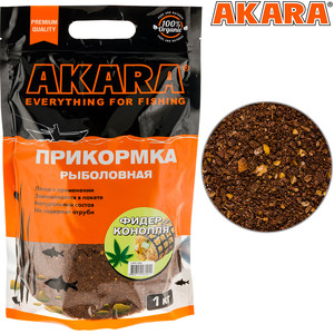 Фото Прикормка Akara Premium Organic 1,0 кг Фидер Конопля