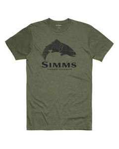 Фото Футболка Simms Wood Trout Fill T-Shirt, Military Heather, XL