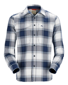 Фото Рубашка Simms Guide Flannel, Navy/White Dimensional Buffalo, M