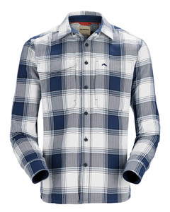 РУБАШКА SIMMS GUIDE FLANNEL, NAVY/WHITE DIMENSIONAL BUFFALO