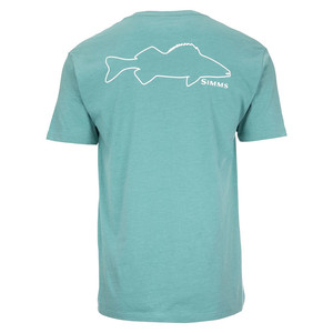 Фото Футболка Simms Walleye Outline T-Shirt, Oil Blue Heather, XL