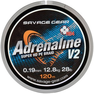 Фото шнур SG HD4 Adrenaline V2 120m 0.08mm 10lbs 4.5kg Grey 54826