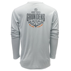 Фото Футболка Grundens Logo Anchor LS Tech Tee, Grey Mist, XL