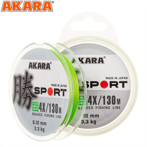 Фото Шнур Akara Sport X-4 Fluo Green 130 м AS-130FG-010