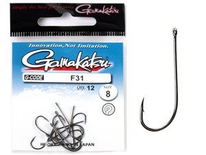 Фото Крючки Gamakatsu F31 LABEL HOOKS BLACK разм. 08 12шт.
