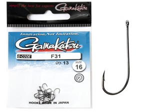 Крючки Gamakatsu F31 NEW LABEL HOOKS BLACK разм. 16 13шт.