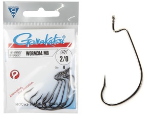 Крючки офсетные Gamakatsu WORM 314 HOOKS разм. 2/0 6шт.