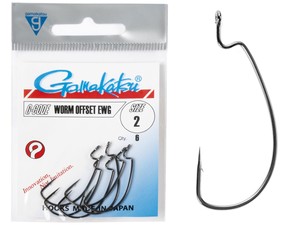 Фото Крючки офсетные Gamakatsu WORM OFFSET EWG HOOKS BLACK разм. 02 6шт.