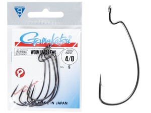 Фото Крючки офсетные Gamakatsu WORM OFFSET EWG HOOKS BLACK разм. 4/0 5шт.