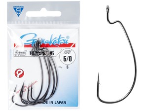 Фото Крючки офсетные Gamakatsu WORM OFFSET EWG HOOKS BLACK разм. 5/0 5шт.