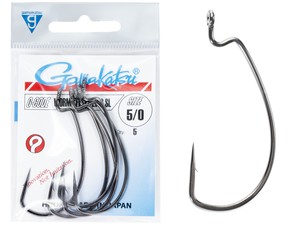 Крючки офсетные Gamakatsu WORM OFFSET EWG SL HOOKS BLACK разм. 5/0 5шт