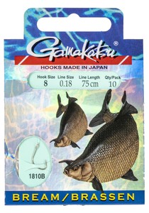 Крючки с пов. Gamakatsu BOOKLET BR. FEEDER 1810B р 08-0.18мм 75см 10шт