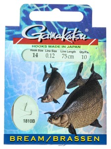 Крючки с пов. Gamakatsu BOOKLET BR. FEEDER 1810B р 14-0.12мм 75см 10шт