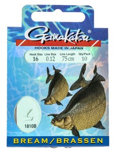 Крючки с пов. Gamakatsu BOOKLET BR. FEEDER 1810B р 16-0.12мм 75см 10шт