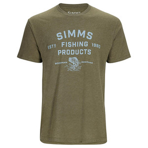 Фото Футболка Simms Stacked Logo Bass T-Shirt, Military Heather, L