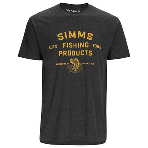 Фото Футболка Simms Stacked Logo Bass T-Shirt, Charcoal Heather, XL