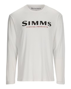 Фото Футболка Simms Logo LS Shirt, White, M