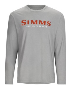 Футболка Simms Logo LS Shirt, Cinder Heather, L