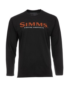 Футболка Simms Logo LS Shirt, Black, L