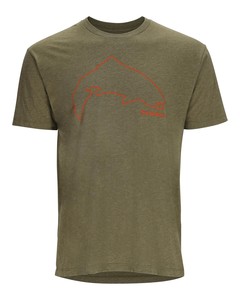 Фото Футболка Simms Trout Outline T-Shirt, Military Heather, L