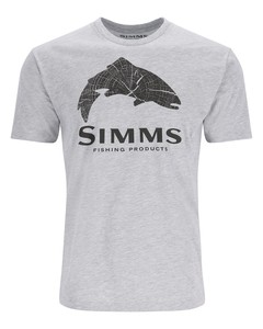 Фото Футболка Simms Wood Trout Fill T-Shirt, Grey Heather, L