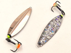 Зимняя блесна Лиговка 4 37мм подвес мельхиор - серебряный малек