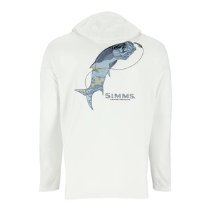 Фото Термофутболка Simms Tech Hoody - Artist Series, White Tarpon, XL