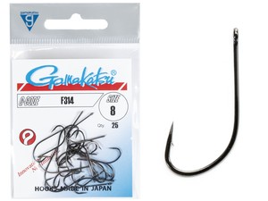 Фото Крючки Gamakatsu F314 HOOKS BLACK разм. 08 25шт.