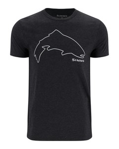 Фото Футболка Simms Trout Outline T-Shirt, Dark Gunmetal Heather, XXL