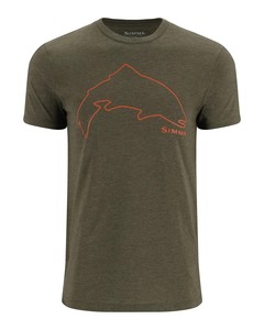 Фото Футболка Simms Trout Outline T-Shirt, Loden Heather, S