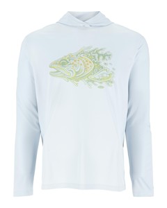 Фото Термофутболка Simms Tech Hoody - Artist Series, Bimini Trout Head, XXL