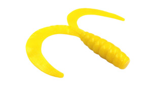 Фото Твистер Big двойной хвост, 26см 75гр, 1шт желтый с блестками