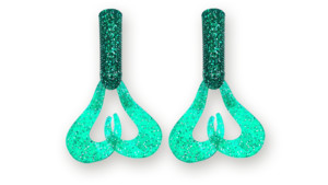 Фото Хвост для бактейла Miuras Mouse Big, 42гр, цвет: изумруд с блест, 2шт