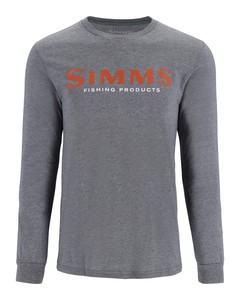 Фото Футболка Simms Logo LS Shirt, Athletic Heather, S