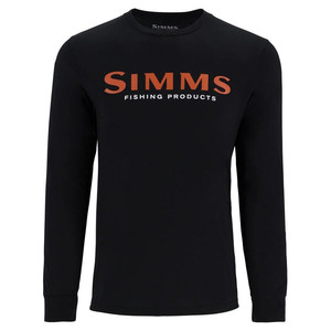 Фото Футболка Simms Logo LS Shirt, Jet Black, S