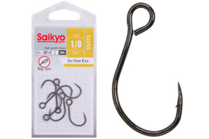 Фото Крючки Saikyo SS075-BN IN-LINE EYE №1/0 (6 шт.)