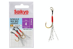 Фото Крючки Saikyo SSMA SINGLE MICRO ASSIST №4 (4 шт)
