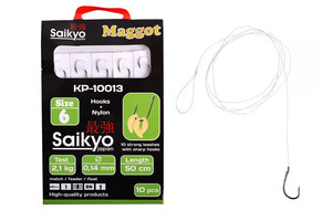 Фото Крючки Saikyo KP-10013 Maggot BN №6 (10шт) c повод.